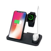 Amazon Top Selling 4in1 Universal Wireless Charging Qi-certified 10w Fast Charger Station Compatible Apple Watch Iphone