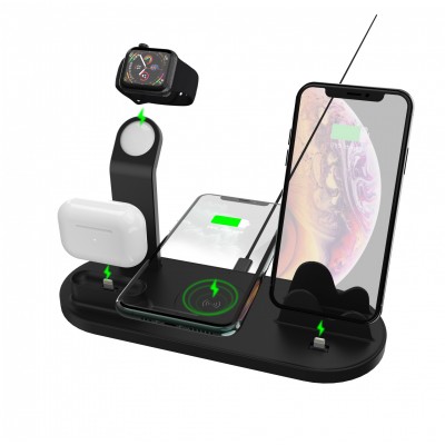 2020 new product most popular fast charging dock qi 3 in 1 wireless charger for iOS Android phones watch earphone